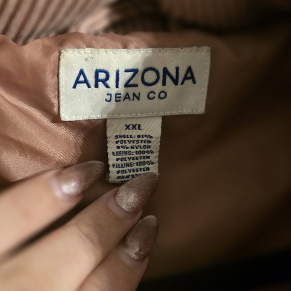 Arizona Jean Company Corduroy Puffer Jacket - Mauve Pink - Picture 2 of 5